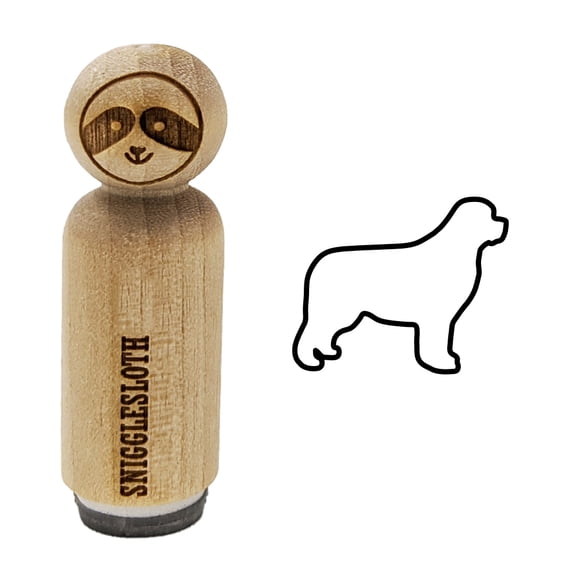 Newfoundland Dog Outline Rubber Stamp for Scrapbooking Crafting Stamping - Mini 1/2 Inch
