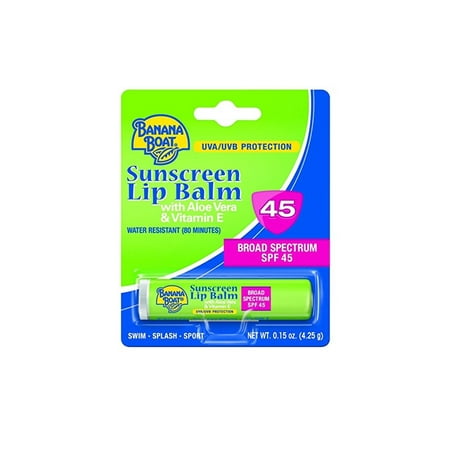 Sunscreen Thinning Hair - Banana Boat with Aloe Vera and Vitamin E UVA/UVB Protection Sunscreen Lip Balm, Broad Spectrum SPF 45, 0.15 Oz + Facial Hair Remover Spring