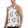 thumbnail image 2 of KLL Colorful Hearts Penguin Print Men's Muscle Gym Workout Stringer Tank Tops Bodybuilding Fitness T-Shirts Tank Tops Men-Large, 2 of 7