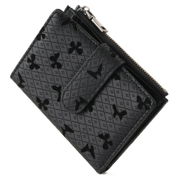 FALAN MULE Small Womens Wallet Leather RFID Blocking Bifold Compact Card Holder Ladies Zipper Pocket Wallet with ID Window