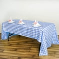 thumbnail image 3 of BalsaCircle 60" x 126" Gingham Checkered Polyester Tablecloth Blue and White, 3 of 6