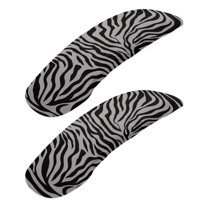 SCRAWLGOD Zebra Print Gray Black 2 Pieces Set Anti-Dust Office Chair Arm Covers Comfy Universal Rotating Chair Arm Covers Pads Breathable Desk Chair Arm Rest Slipcover