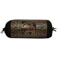 thumbnail image 3 of Stylo Culture Indian Polydupion Cylindrical Tube Pillow Bolster Pillow Covers Black Jacquard Brocade Border Elephant Large Couch Round Cylinder Cushion Covers (Set of 2) | 30x15 Inches (76x38 cm), 3 of 5