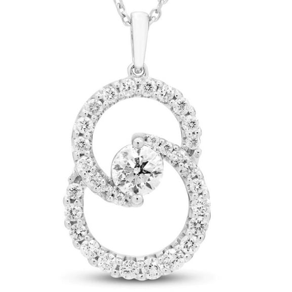 Pompeii 1Ct T.W. Circled By Love Diamond Pendant 10k White Gold Women's Necklace (H-I,I2)