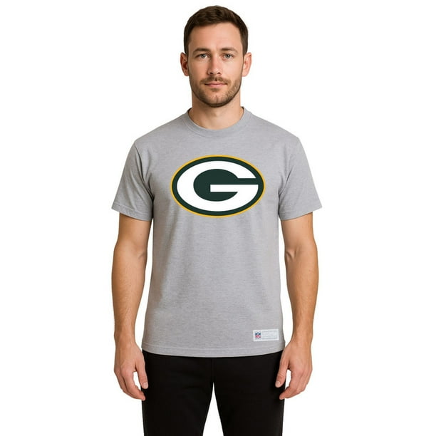 NFL Playera Aficionado Básica Green Bay Packers Gris para Hombre, Talla Mediana