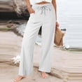 thumbnail image 3 of Palazzo Pants for Women 2026 Spring Elastic Waist Wide Straight Leg Loose Flowy Casual Work Pants Slacks with Pockets, 3 of 7