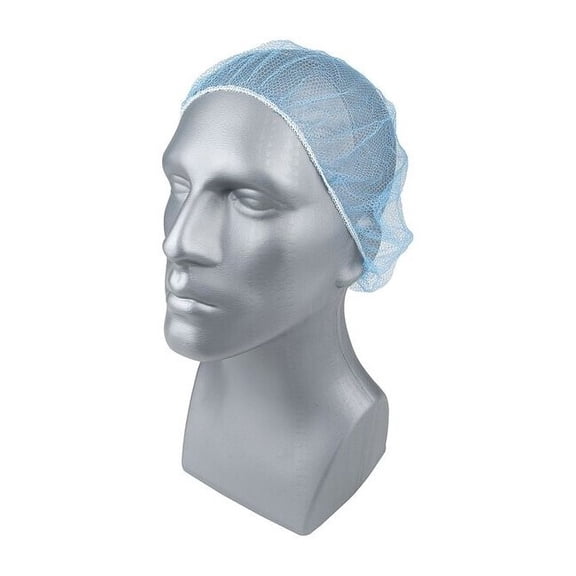 Condor Hairnet, Polyester, 18 in Dia., Blue, S, 1000 PK 23KX29