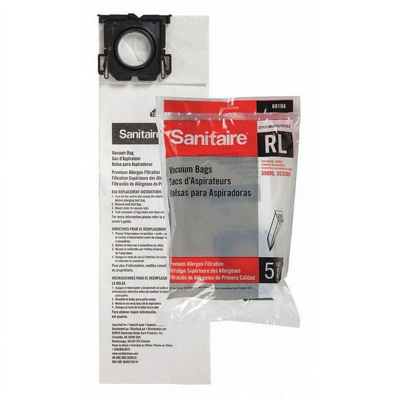 1PACK Sanitaire 6529710 Bag, Allergen, 1-1/2" Lx7-1/2" W, Paper, PK5