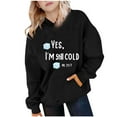 thumbnail image 3 of Makaor Cute Hoodies for Girls Boys Pullover Sweatshirts Funny Sayings Long Sleeve Coats Fleece Clothes Pockets, 3 of 4