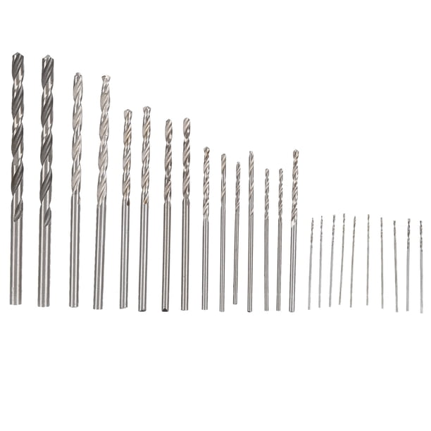 Juego de 25 brocas micro helicoidales de vástago recto HSS para joyería, relojes, manualidades con PCB, 0,5-3 mm