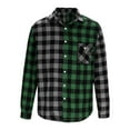 thumbnail image 3 of Men Clothing, Men's Flannel Shirts Cotton Long Sleeve Plaid Shirt Casual Fashion Button Down Shirts Jackets with Pocket Fall Winter, 3 of 6
