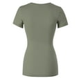 thumbnail image 4 of MixMatchy Women's Basic Solid Multi Colors Fitted Short Sleeve T-Shirt [S-3XL], 4 of 5