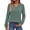 Grey Green, variant on Fantaslook Long Sleeve Shirts for Women V Neck Textured Tops Fall Blouses Lightweight Tunic Pullover