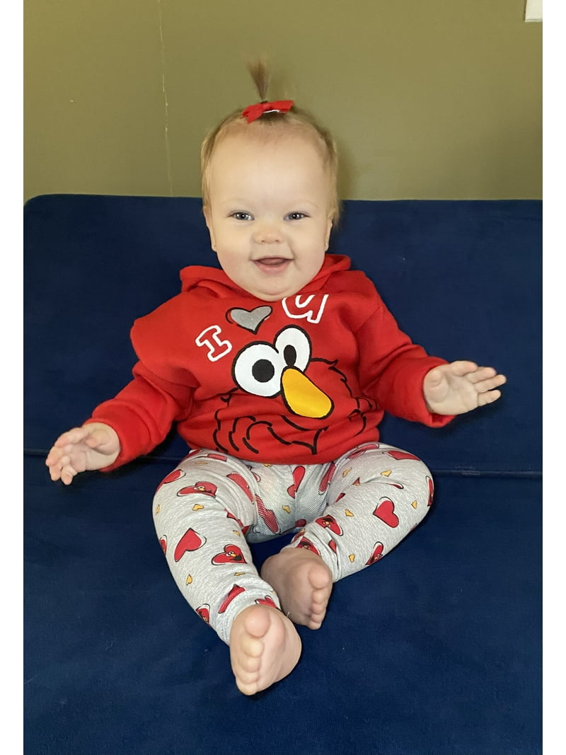 Sesame Street Elmo Toddler Girls Fleece Hoodie and Leggings Outfit Set  Infant to Toddler - Walmart.com