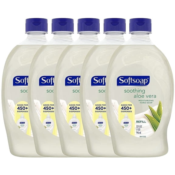 Moisturizing Hand Soap Refill for Hand Wash for Effective Daily Protection, Aquarium Series in Refill Liquid Hand Soap Bottle -Ideal Bathroom Soap & Kitchen Hand Soap, 32 Fl OZ Per Pack, Pack of 5