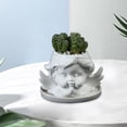 thumbnail image 4 of SLYNSHome Succulent Flower Pot Cute Figure Angel Planter White Ceramic Plant Pots with Drainage & Tray for Home Desk Office Garden Decoration, 4 of 8
