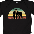 thumbnail image 4 of Inktastic Gorilla Retro Sunset Jungle Animal Boys or Girls Long Sleeve Baby Bodysuit, 4 of 5
