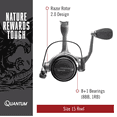 thumbnail image 4 of Quantum Energy S3 Spinning Fishing Reel, Size 15 Reel, Silver/Black, 4 of 8