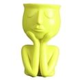 thumbnail image 1 of koolsoo Pot de Fleurs en Résine pour Plante Cactus / Fleur. Pot de Tête Visage Résion Jaune_a, 1 of 7