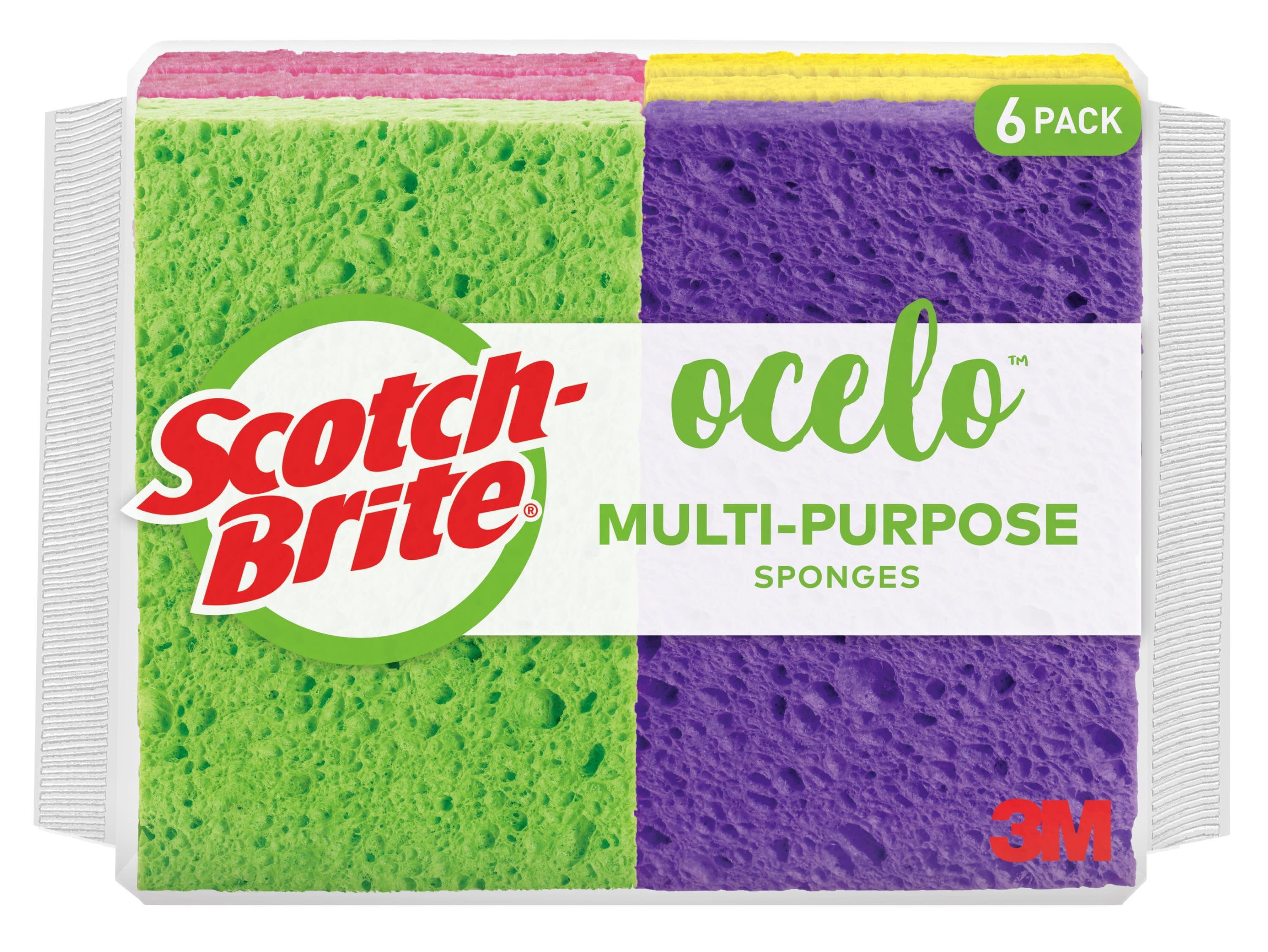 Ocelo  Medium Duty  Sponge  For All Purpose 6 in Case Pack of 12 L 2 pk 