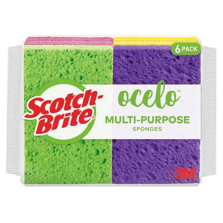 Scotch-Brite ocelo StayFresh Handy Size Sponges, 6 Sponges Per Pack