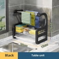 thumbnail image 1 of Black Countertop Dishcloth & Sponge Holder - No-Drill Kitchen Storage Organizer for Towels, Drainage Rack with Space-Saving Design, Durable Wall-Mounted/Tabletop Versatile Shelf (Little Swan Style), 1 of 6