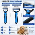 thumbnail image 6 of 2-in-1 Pet Grooming Tool for Dogs & Cats, Dual-Sided Dematting Comb and Undercoat Rake, Deshedding Brush for Long Hair Thick Coats, Pet Grooming Brush for Reducing Loose Fur and Tangles, 6 of 7