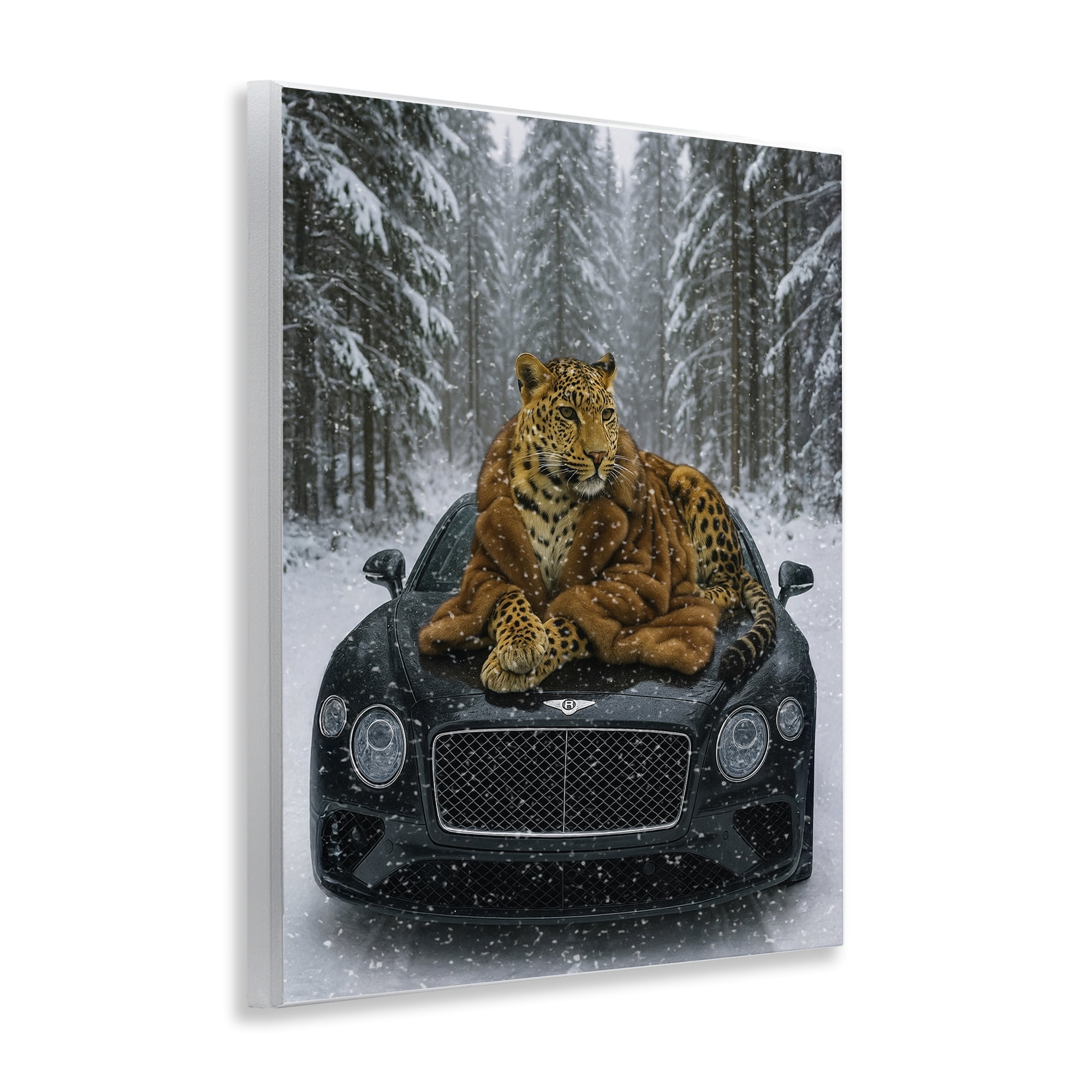 Stupell Industries Luxurious Leopard Winter Woods Wall Plaque Art, design by Grotto Studios