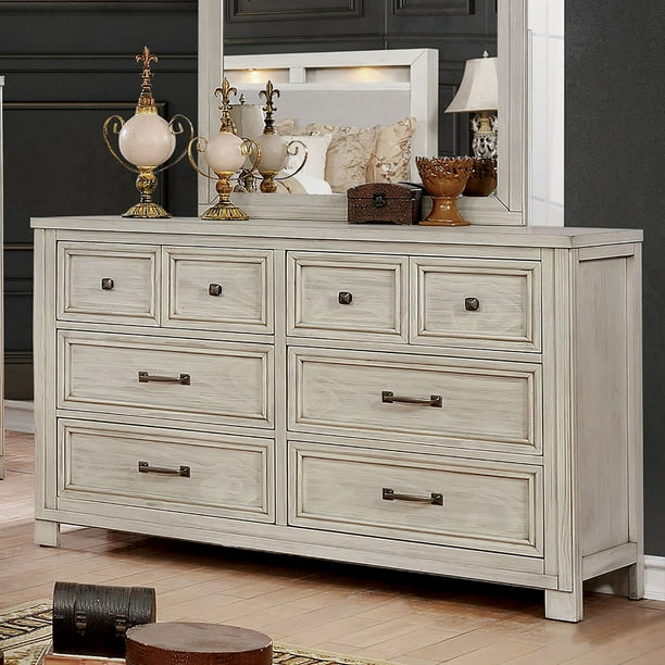 Furniture of America Jexter Transitional 6Drawer Dresser, Antique