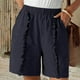 thumbnail image 1 of Puntoco Pantalones cortos de salón para mujer Pantalones cortos de tres piezas de color sólido de moda para mujer con cordón, 1 of 5