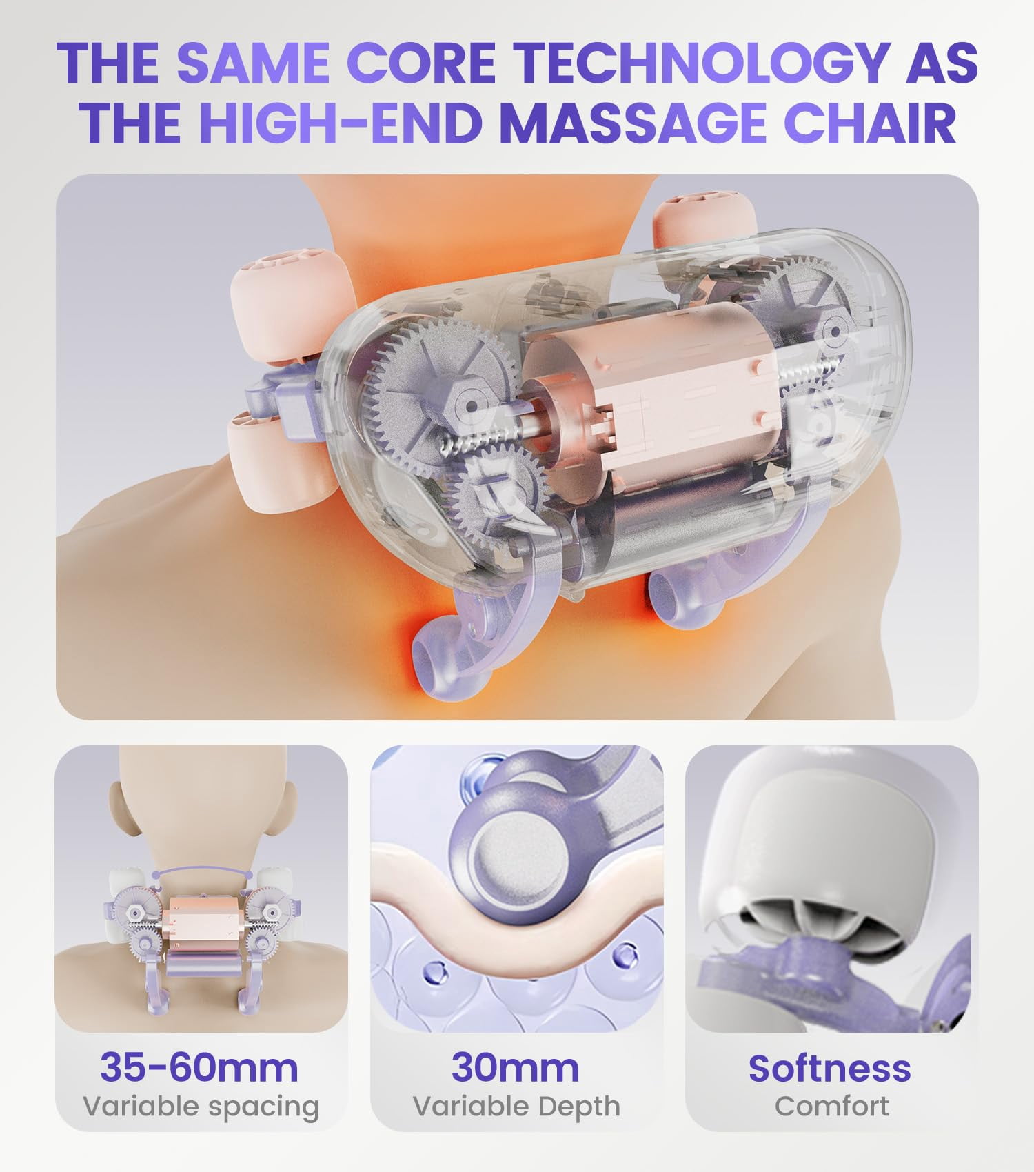 Hizoo Neck Massager - Neck Massager Pillow With Heat,Shiatsu Back And Shoulder Massage With Deep Tissue Kneading, Portable Cervical Traction Device For Full Body Muscle Pain Relief