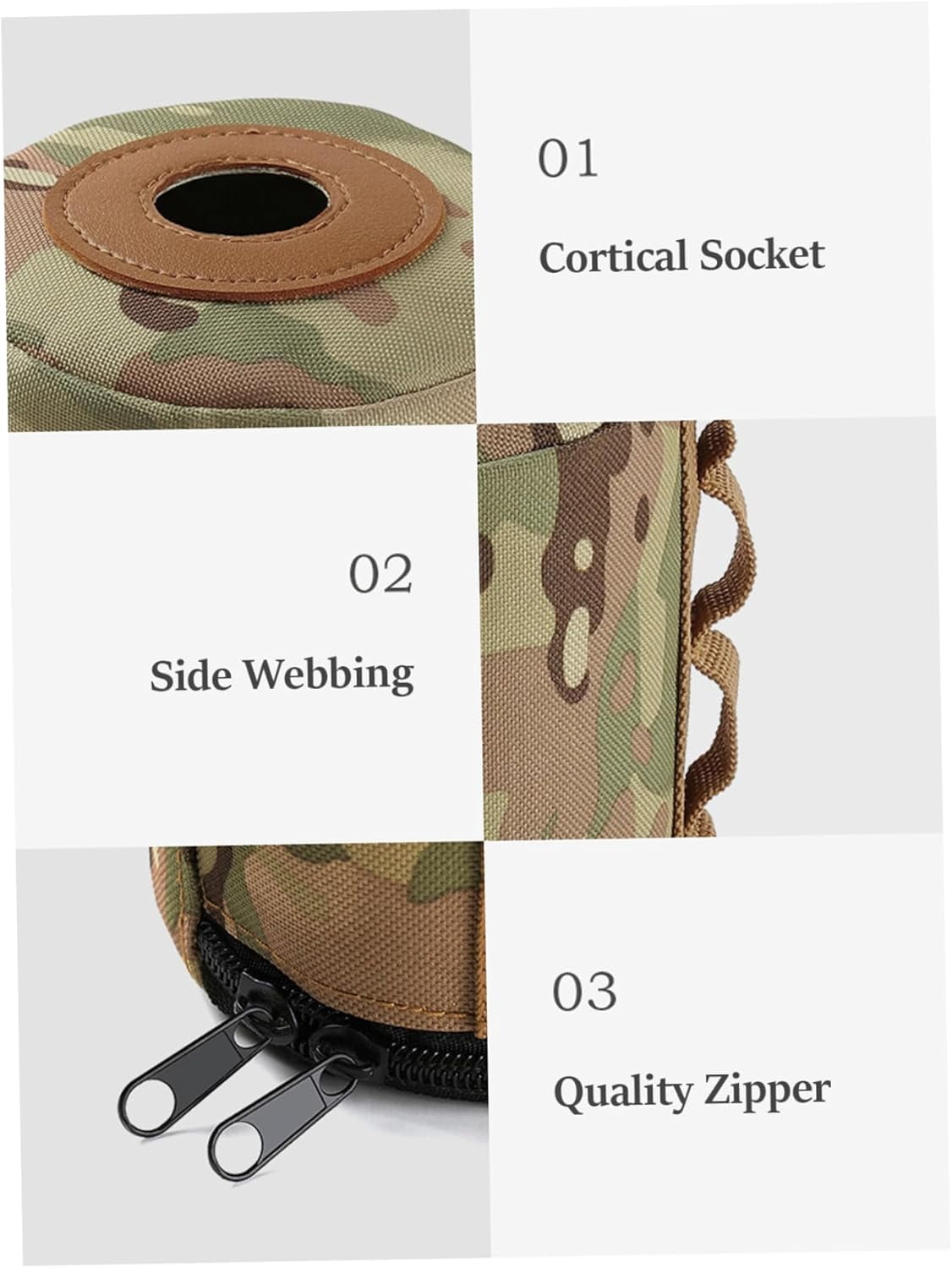 3-Pack Oxford Cloth Propane Tank Cover with Side Loops | Portable Carry & Hanging Blanket for Camping Stove Gas Canisters | Camouflage