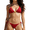 Red, variant on Women's Halter Bikini Set Lace-up Neck Tie Thong Bottom String Swimwear Two Piece Bathing Suit Black M-XXL