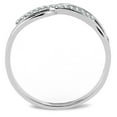 thumbnail image 3 of Womens Rings High polished (no plating) 316L Stainless Steel Ring with AAA Grade CZ in Clear DA045, 3 of 4