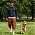 thumbnail image 2 of longantii Men's Capri Pant Baggy Below Knee Summer Casual Wide Leg Loose Drawstring 3/4 Pant with Pockets Ginger 3XL, 2 of 8