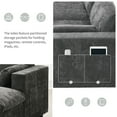 thumbnail image 4 of Chenille Modular Sectional Sofa with Storage Pockets, 5 Seat U Shaped Couch Set with Pillows, Free Combination, Modern Cloud Sofa with 2 Movable Ottoman for Living Room, Apartment, Dark Grey, 4 of 8