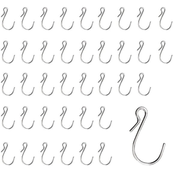 40 Pack S Shaped Hooks Stainless Steel Metal Hangers Hanging Hooks for DIY Crafts, Hanging Jewelry, Key Chain, Tags, Fishing Lure, Net Equipment