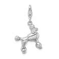 thumbnail image 3 of Amore La Vita  Sterling Silver Rhodium-plated Polished 3D Poodle Charm with Fancy Lobster Clasp, 3 of 4