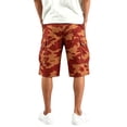 thumbnail image 5 of Homeyce Men's Long Cargo Shorts Below Knee Elastic Waist Shorts Long Capri Below the Knee Big and Tall Cargo Shorts with Multi-Pockets Running Joggers Outdoor Casual Half Pants,Red XL, 5 of 6