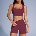 thumbnail image 4 of Rotm Workout Sets Women's Workout Sets 2 Piece Yoga Outfit High Waisted Biker Shorts Leggings Sports Bra Gym Fitness Clothes Tracksuit Wine,L, 4 of 4