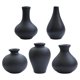 thumbnail image 2 of Floreros Arreglos florales perfecl Paquete de 5 jarrones decorativos cerámica negro, 2 of 8