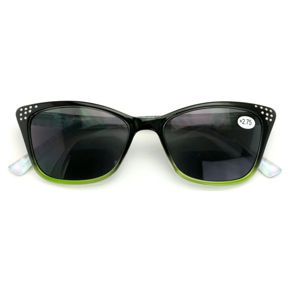 V.W.E. Women's Bifocals Reading Sunglasses Reader Glasses Vintage Outdoor Cateye Black Hippy