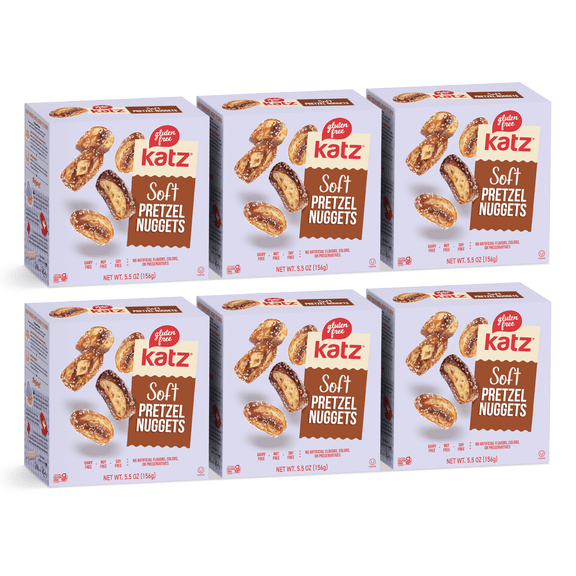 Katz Gluten Free Soft Pretzel Nuggets |Gluten Free, Dairy Free, Nut Free, Soy Free, Kosher | (6 Pack, 5.5 Ounce Each)