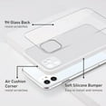 thumbnail image 2 of Case for iPhone 11 6.1 inch, Slim Soft Liquid Silicone Phone Case with Tempered Glass Back Fashion Hand Strap Shockproof TPU Bumper Cover - White, 2 of 7