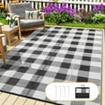 thumbnail image 5 of Waterproof Outdoor Rug 5x8ft/8x10ft/9x12ft/10x14ft/9x18ft Plastic Straw Patio Rug Modern Geometric Reversible Rug Indoor Outdoor Rug Small Carpet for Rv Picnic Backyard Deck Porch Beach, 5 of 8