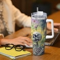 thumbnail image 6 of Pofeuu Flower Butterfly Skull Couple Print 40oz Ice Bully With Handle And Straw Stainless Steel Vacuum Insulated Cup And 2 In 1 Straw Lid, 6 of 8