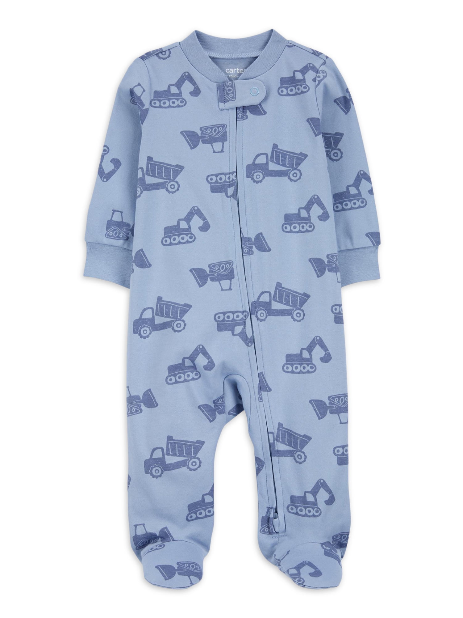 2-Pack Boys Organic Rocket Sleep N' Play - 100% Cotton, OEKO-TEX Certified, Zippered Footed Pajamas