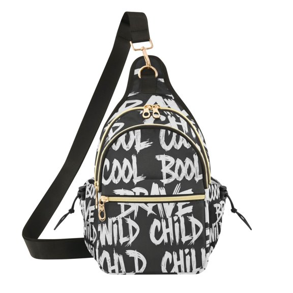 Women Crossbody Bag Fashion Wild Text Printed Sling Bags Shoulder for Women