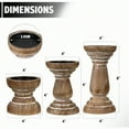 thumbnail image 2 of Candle Holder for Pillar Candle Set of 3 Farmhouse Wood Candle Holder Rustic Wooden Candle Stand Vintage Small Wooden Candlestick HoldersDecorative for Living Room Table Centerpiece Brown, 2 of 8