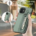 thumbnail image 5 of for iPhone 11 Case with Card Holder Wallet Zipper,Camera Lens Protector,Double Magnetic Clasp,Leather Kickstand Card Slots Protective Flip Cover Phone Case for iPhone 11 (Green), 5 of 14